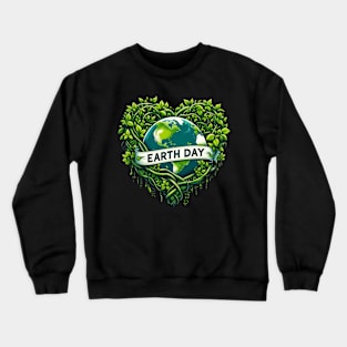 Heart Vines Earth Day Nature Lover Planet Crewneck Sweatshirt